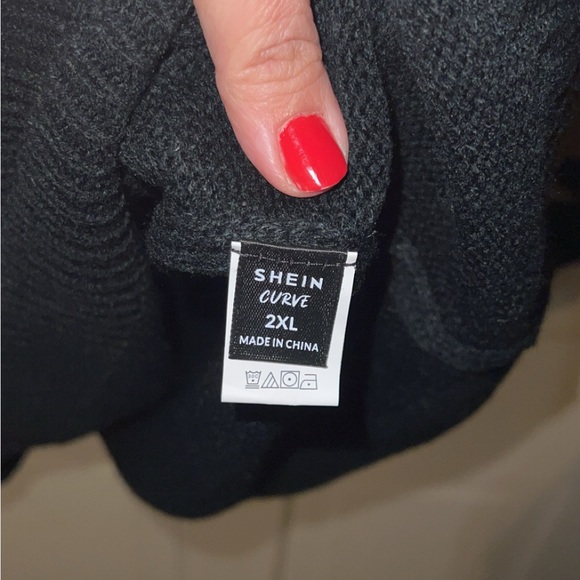 SHEIN sweater dress with leopard sleeves. - Picture 2 of 2